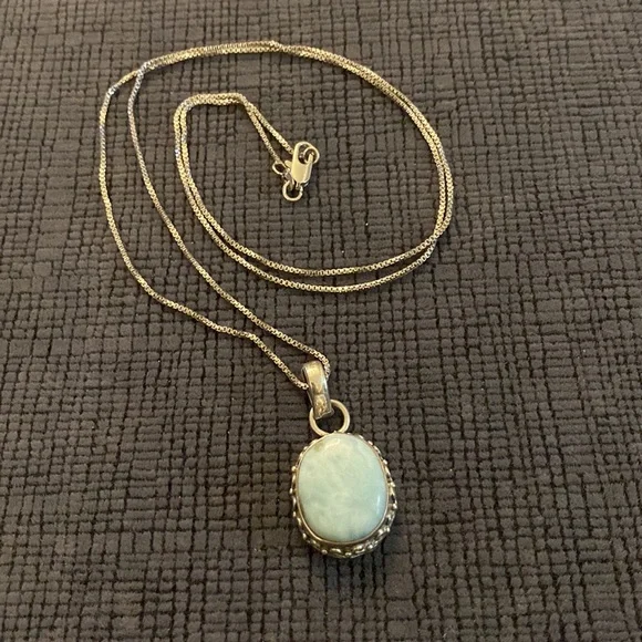 Vintage Sterling Silver Turquoise Necklace - Picture 7 of 7